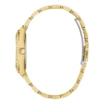 GUESS GW0312L2-2 Элегантные часы в золотистом тоне с изящным прямоугольным циферблатом и сверкающим безелем с кристаллами, дополненные удобным браслетом из звеньев.