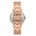 Rosé gold Trussardi watch featuring a sleek metal strap and minimalist design, showcasing refined elegance in timekeeping.