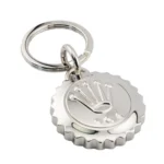 Silver Rolex keychain featuring a classic crown logo